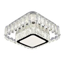 Lustre Plafon LED Cristal K9 Aço Inox Sobrepor Moderno 3em1 - Ilumilider Lustre Plafon LED Cristal K9 Aço Inox Sobrepor Moderno 3em1 - Ilumilider