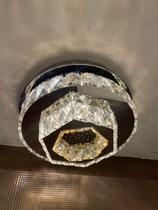 Lustre Plafon Led Cristal Quadrado 3em1 Redondo Lustre Plafon Led Cristal Quadrado 3em1 Redondo