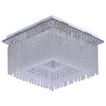 Lustre Plafon Led Cristal Quadrado Luxo Teto Quarto Sala 30w