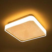 Lustre Plafon LED Metal White 12W 28x28 Céu Estrelado Branco Quente 3000K Bivolt - Opus LED