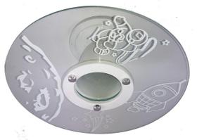 Lustre Plafon - Lua Branco - 1 Vidro - Quarto Infantil