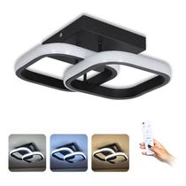 Lustre plafon Luminária e arandela preto Led Moderno Bivolt Sobrepor 3 Cores de luz e ajuste de cor regulavel e controle remoto