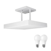 Lustre Plafon Pendente Luminária Luz Indireta 30x30 Branco + Lâmpada LED Branco Frio Lustre Plafon Pendente Luminária Luz Indireta 30x30 Branco + Lâmpada LED Branco Frio