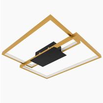 Lustre Plafon Quadrado Modaza LED Soffitto Alumínio 45cm, Dourado