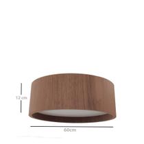 Lustre Plafon Sobrepor de Madeira Redondo 40 cm Imbuia Lustre Plafon Sobrepor de Madeira Redondo 40 cm Imbuia