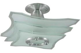 Lustre Plafon Sobrepor Teto Vidro - Jateado - Sala Quarto