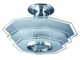 Lustre Plafon Sobrepor Teto Vidro - Oitavado Jateado - Sala