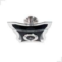 Lustre Plafon Sobrepor Teto Vidro - Preto - Sala Quarto Mesa