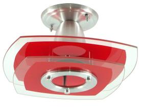 Lustre Plafon Sobrepor - Vermelho - 2 Vidros - Sala Quarto Lustre Plafon Sobrepor - Vermelho - 2 Vidros - Sala Quarto