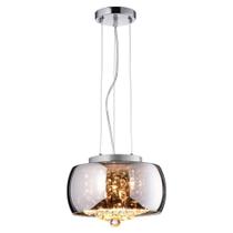 Lustre/Plafon Soho Vidro Cromado e Cristal Transp. 28cm - Bella Iluminação - PD005CR
