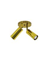 Lustre Plafon Spot Duplo Tubo Cilindro Articulável Dourado 351