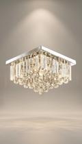 Lustre Quadrado Cristal K9 Inox 30x30cm Lustre Quadrado Cristal K9 Inox 30x30cm
