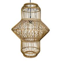 Lustre Rattan Natural Assimétrico Vertical Decorativo