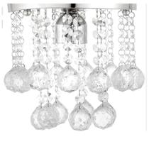 Lustre Redondo 20cm para sala e quarto em cristal acrílico