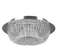 Lustre Redondo Fixo Acrilico Espelhado com Véu 4 Lampadas (48cm)