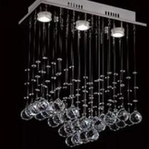 Lustre retangular para sala, quarto, hall, cozinha, em Cristal Legitimo Base 18x57