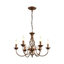 Lustre Rústico De Bronze Com 6 Luzes, Pingente De Ferro Francês, Luminária De Jantar De Metal