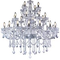 Lustre Sala de Jantar Candelabro Cristal Legítimo Maria Tereza Nice 28 Braços Lâmpadas E14