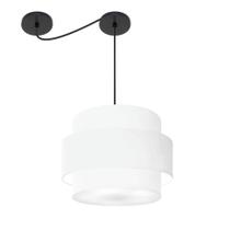 Lustre Sala de Jantar Com Desvio Vivare Md-4398 Cúpula em Tecido 45cm