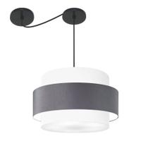 Lustre Sala de Jantar Com Desvio Vivare Md-4399 Cúpula em Tecido 50cm