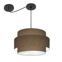 Lustre Sala de Jantar Com Desvio Vivare Md-4401 Cúpula em Tecido 60cm