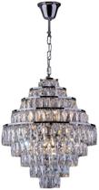Lustre Sala de Jantar Cristal Legítimo Luxuoso Florença Belle Cromado 45cm G9 Bivolt
