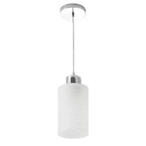 Lustre Sala Pendente Luminária de Teto Quarto CozinhaTrack em Vidro Leitoso 1 lâmpada E27 Bivolt