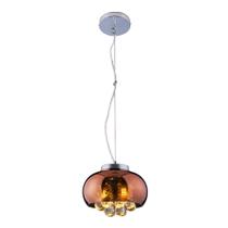 Lustre Sala Pendente Quarto Plafon em Vidro e Cristal Attractive 21cm Decoração Moderna Bivolt
