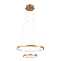 Lustre Sala Quarto Led Moderno Luxuoso 2 Anéis Arcos Ring 20 e 40cm 29W 6500K Luz Branca Bivolt Pronto Para Instalar