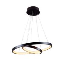 Lustre Sala Quarto Led Moderno Luxuoso 2 Anéis Ring 20 e 40cm 29W 6500K Luz Branca Bivolt
