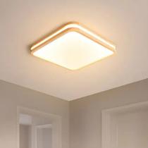 Lustre Sobrepor Quadrado Madeira Moderno 3000k 4000k 6000k