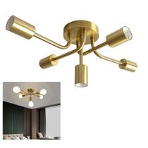 Lustre Sputnik 5 Lampadas E27 Luminaria Aranha Assimetrico Decoraçao Quarto Sala Recepçao Iluminaçao Ambiente Residencial Comercial