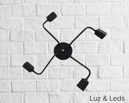 Lustre Sputnik Aranha 4 Pernas Assimétrico Luminária Brinde bulbo 9w