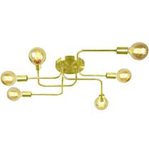 Lustre Sputnik Aranha 6 Braços Dourado Quarto Sala Cozinha Lustre Sputnik Aranha 6 Braços Dourado Quarto Sala Cozinha
