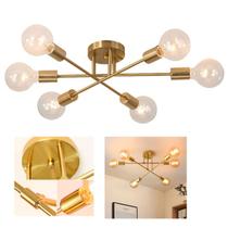 Lustre Sputnik Luminaria 6 Lampadas E27 Candelabro Comercial Residencial Sala Recepçao Decoraçao Luxo Iluminaçao