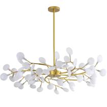 Lustre Teto 110Cm Ramos Árvore 54 Leds Luminária Metal