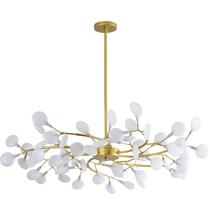 Lustre Teto 110cm Ramos de Árvore 54 LEDs Luminária Metal Dourado Gimpo KJDD-E-522-GOLD-54