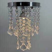 Lustre Teto Cristal Acrílico Design Elegante Base Inox