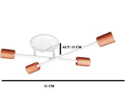 Lustre Teto Moderno - Plafon Sputnik Aranha Para 4 Lâmpadas