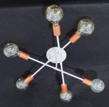 Lustre Teto Moderno - Plafon Sputnik Aranha Para 6 Lâmpadas Lustre Teto Moderno - Plafon Sputnik Aranha Para 6 Lâmpadas
