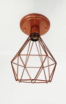 Lustre Teto Retrô Plafon Aramado Diamante Cobre Total Lustre Teto Retrô Plafon Aramado Diamante Cobre Total