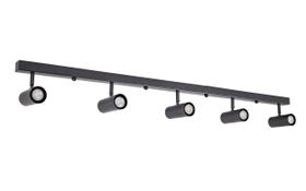 Lustre Trilho Perfil 1.20m com 5 Spots Articulável Cinza 190 Lustre Trilho Perfil 1.20m com 5 Spots Articulável Cinza 190
