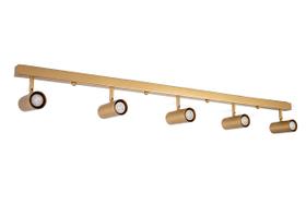 Lustre Trilho Perfil 1.20m com 5 Spots Articulável Dourado 190/5