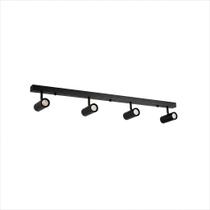 Lustre Trilho Perfil 1 Metro com 4 Spots Articulável Preto 190/4 Lustre Trilho Perfil 1 Metro com 4 Spots Articulável Preto 190/4