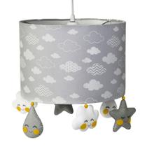 Lustre Tubular Chuva De Amor Cinza Quarto Bebê Infantil