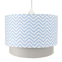 Lustre Tubular Duplo Chevron Azul Quarto Bebê Infantil