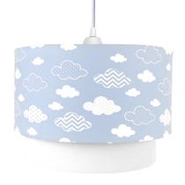 Lustre Tubular Duplo Nuvem Chevron Azul Quarto Bebê Infantil Menino