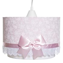 Lustre Tubular Duplo Rosa Com Laço Quarto Bebê Infantil Menina