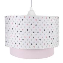 Lustre Tubular Duplo Triângulos Rosa Quarto Bebê Infantil