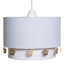 Lustre Tubular Duplo ul Com Corôas Douradas Quarto Bebê